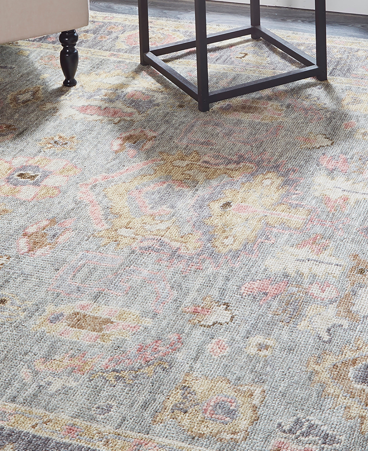 Feizy Carrington R6504 3'6" X 5'6" Area Rug In Gray,gold-tone