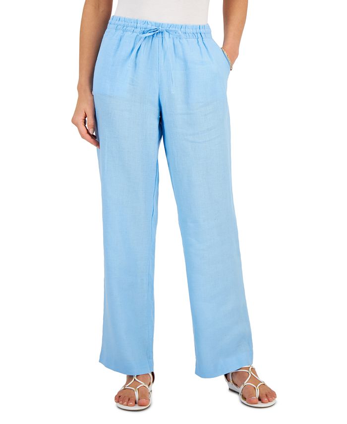 Charter Club Petite Linen Drawstring Pants, Created for Macy's - Macy's