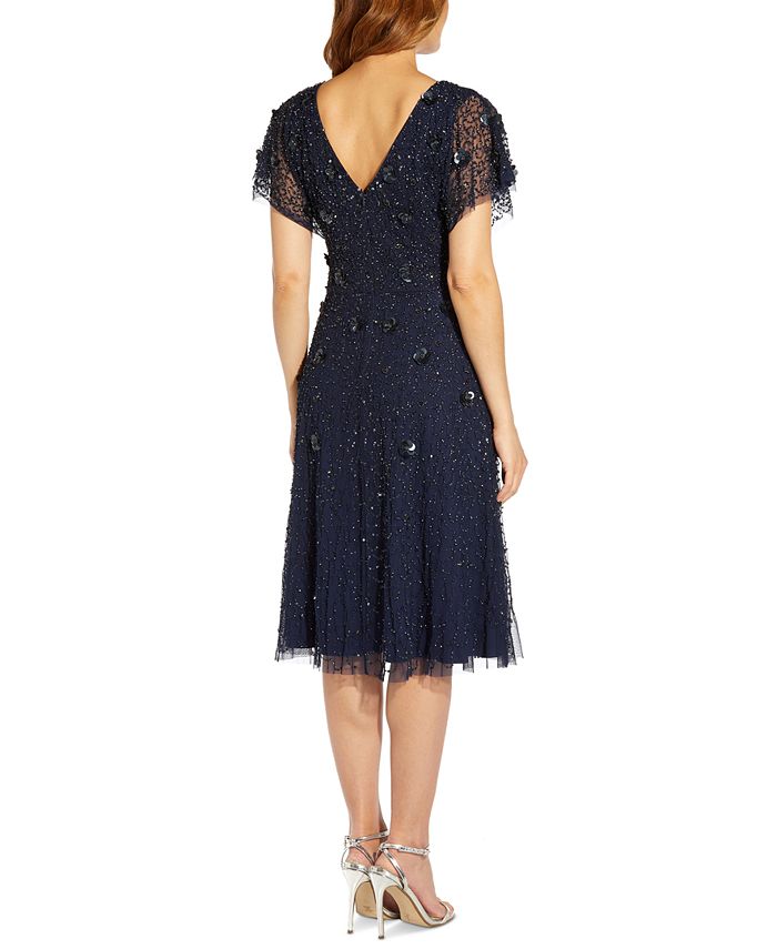 Adrianna Papell Floral Beaded Party Dress & Reviews - Dresses - Women ...