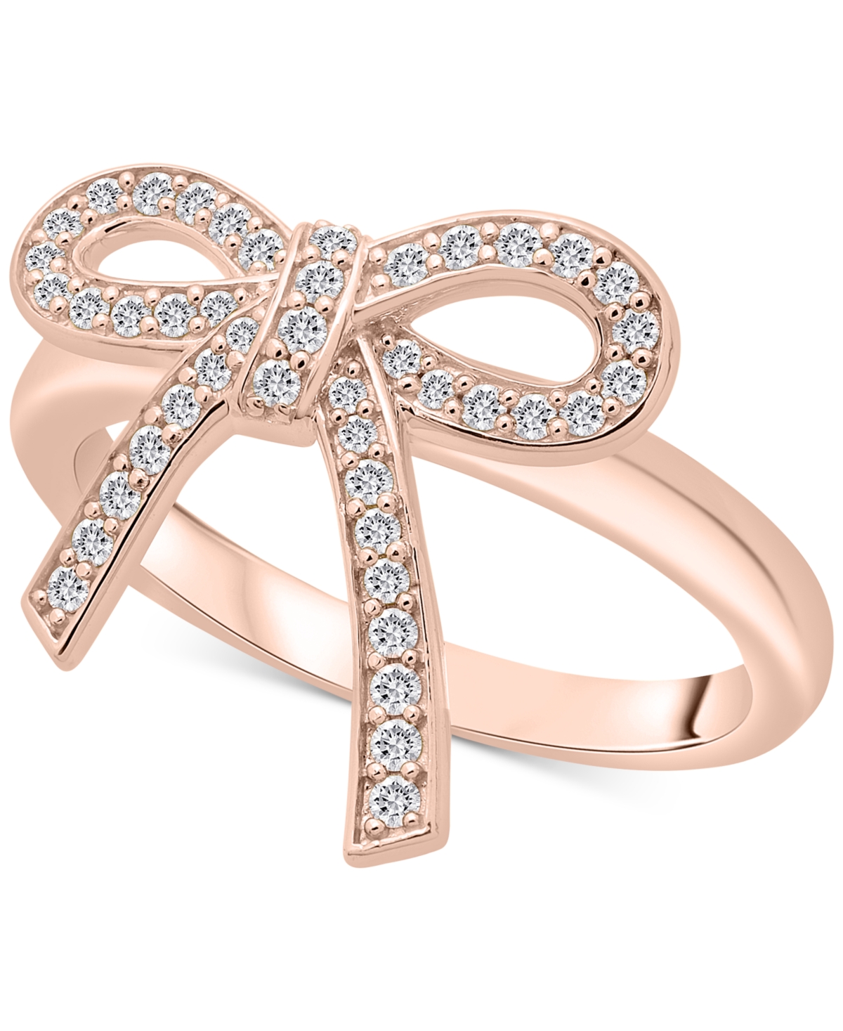 Diamond Bow Ring (1/4 ct. t.w.) in 14k Yellow or Rose Gold, Created for Macy's - Rose Gold