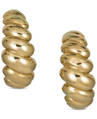 Croissant-Style Small Hoop Earrings in 14k Gold