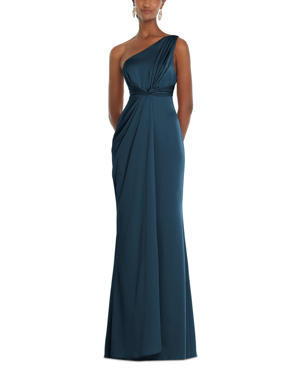 DESSY COLLECTION ONE-SHOULDER GOWN