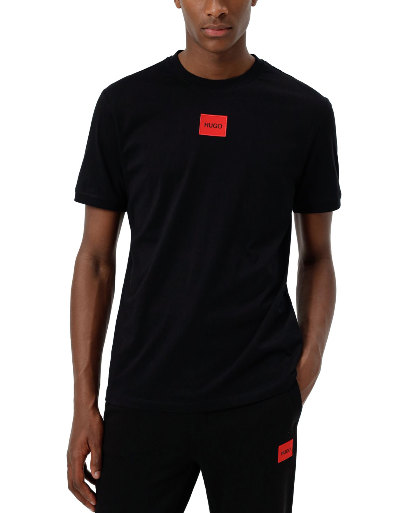 Мужская футболка Hugo Boss Logo Patch, цвет: Чёрный — фото 1