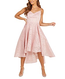 Juniors' Lace High-Low Party Dress