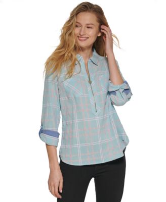 Tommy hilfiger women's plaid shirt hotsell