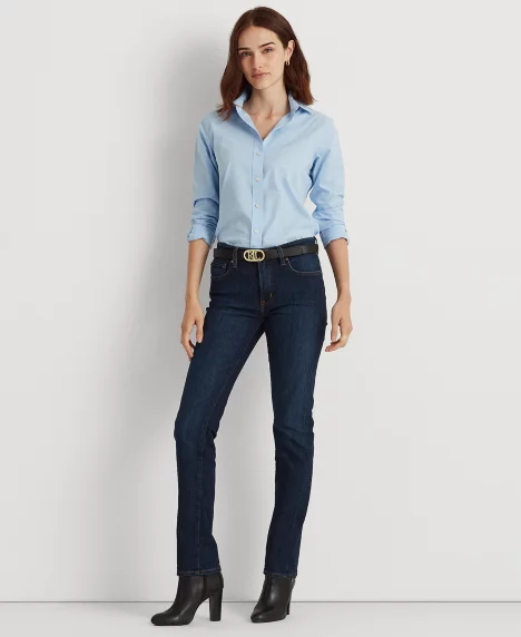 Petite Mid-Rise Straight Jean - Deep Royal Wash