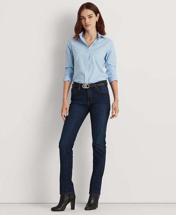 LRL Lauren Jeans Co. Ralph Lauren Straight Leg Women's 4 Blue Mid Rise  5-Pocket