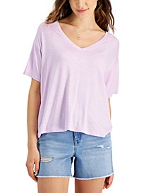 Style &  Co Drapey V-Neck T-Shirt, Created for Macy's