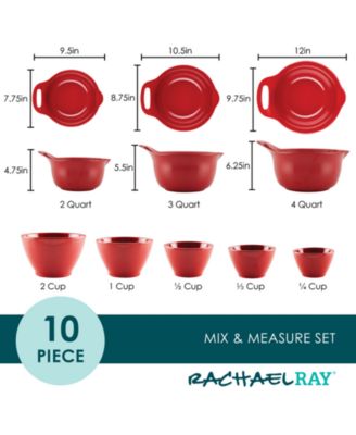 10-Pc. Mix and Measure Mixing Bowl Measuring Cup and Utensil Set