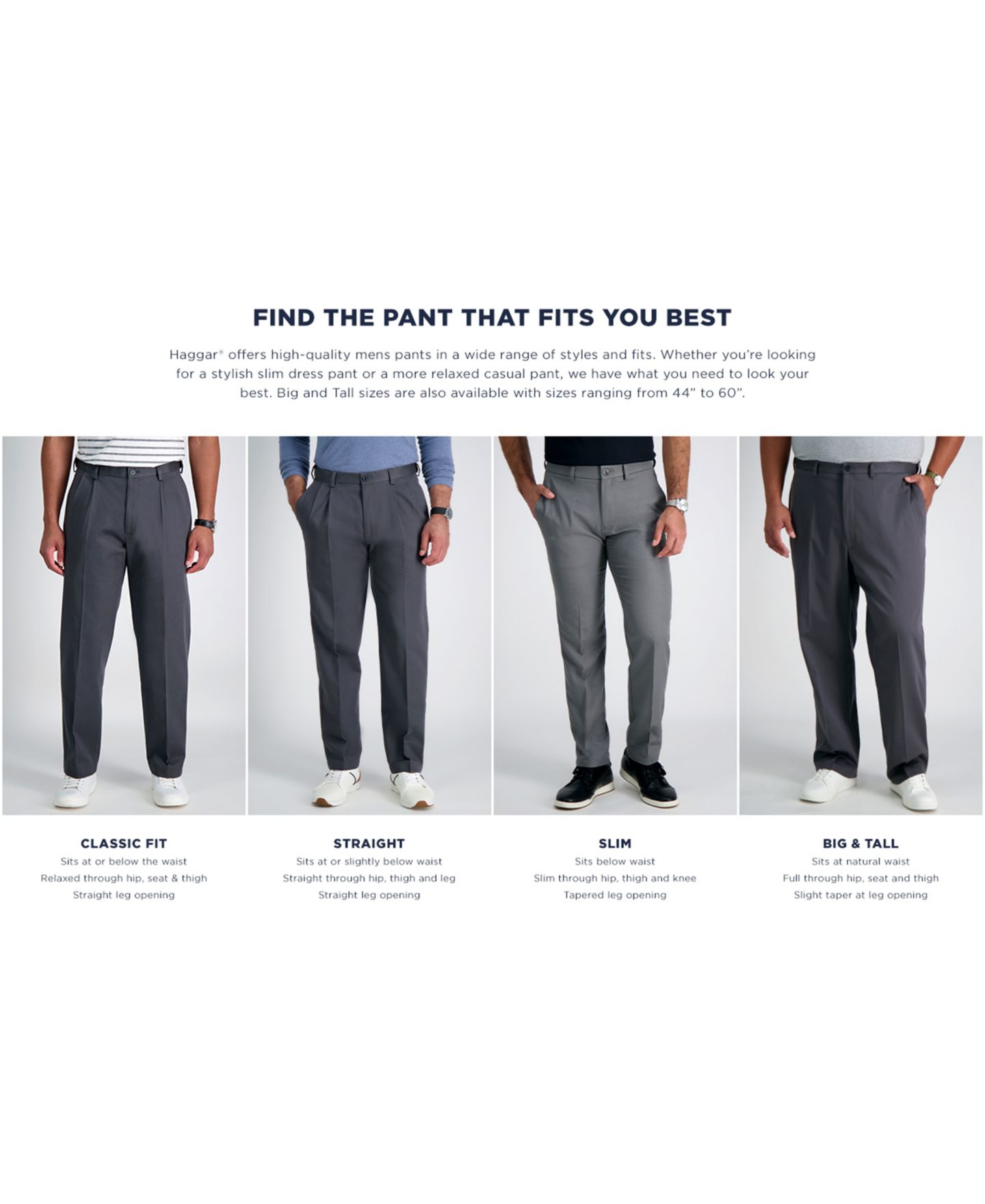 Мужские брюки Haggar Iron Free Premium Khaki Slim-Fit Flat-Front Pant, цвет: Чёрный — фото 5