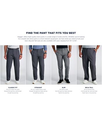 Men’s Premium Comfort Straight-Fit 4-Way Stretch Wrinkle-Free Flat-Front  Dress Pants