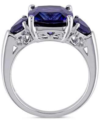 Lab-Grown Sapphire Three Stone Ring (7-1/10 ct. t.w.) in Sterling Silver