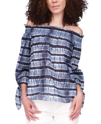 Michael Kors - Women's Shibori Cotton Printed Off-The-Shoulder Top