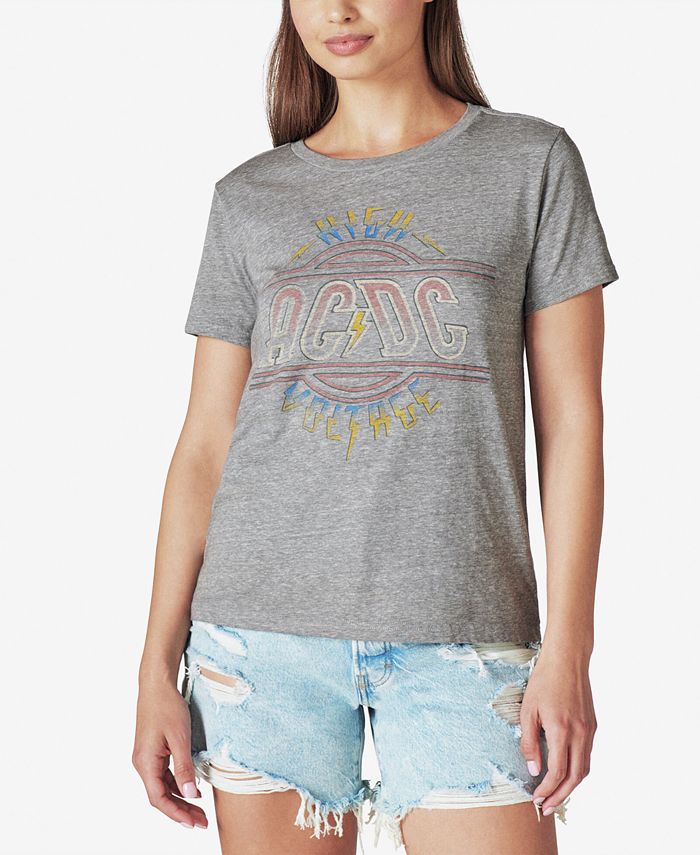 Lucky Brand Women's AC/DC High Voltage Graphic T-Shirt - Macy's