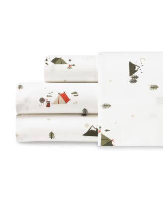 Printed 100% Cotton Percale 3-Pc. Sheet Set, Twin XL
