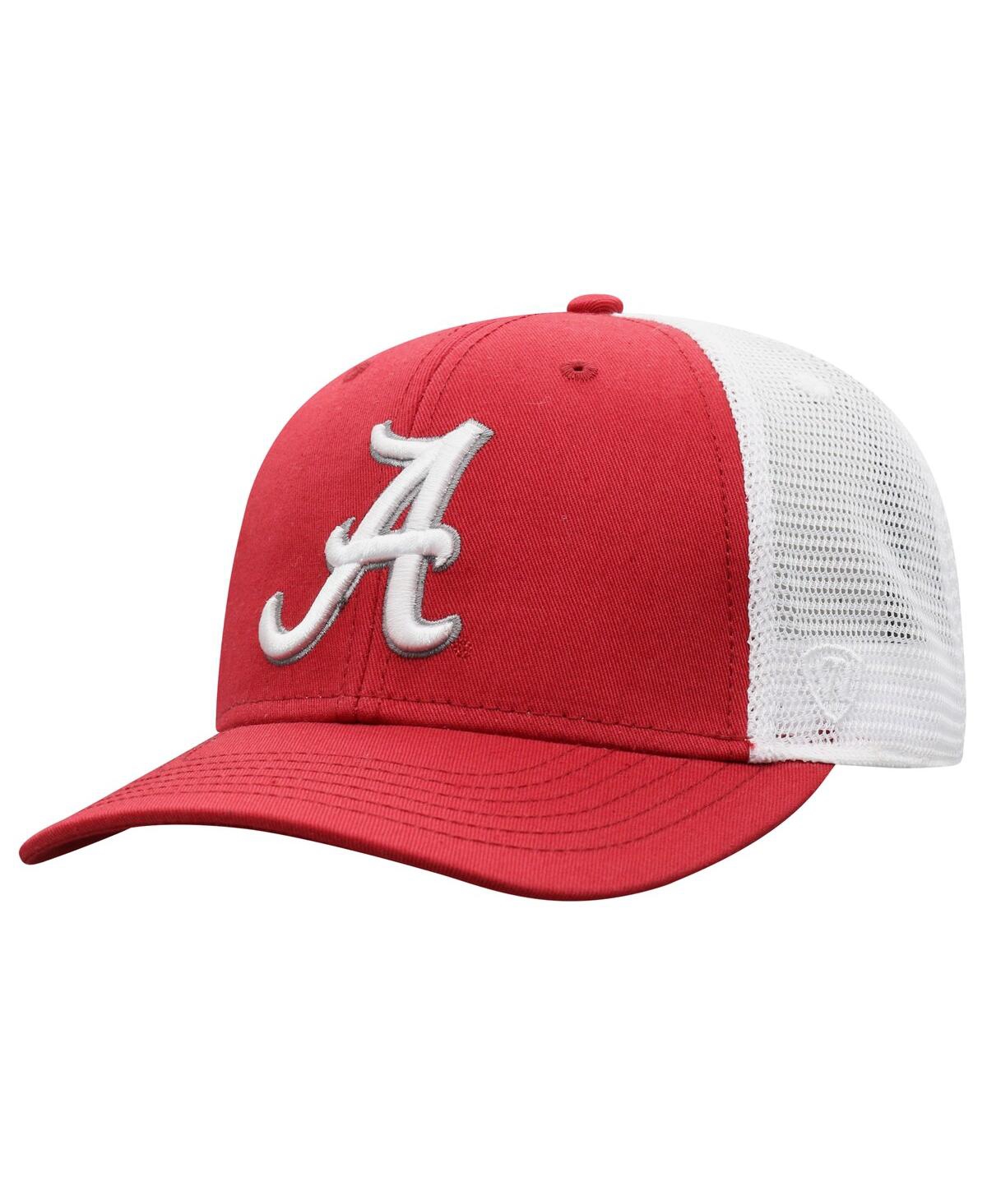 Top Of The World Men's  Crimson, White Alabama Crimson Tide Trucker Snapback Hat In Crimson,white