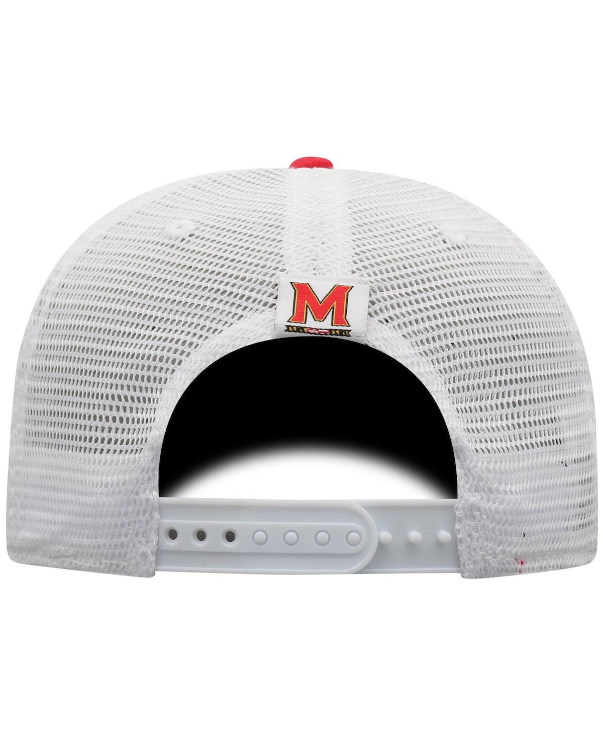 Top Of The World Men's  Red, White Maryland Terrapins Trucker Snapback Hat In Red,white