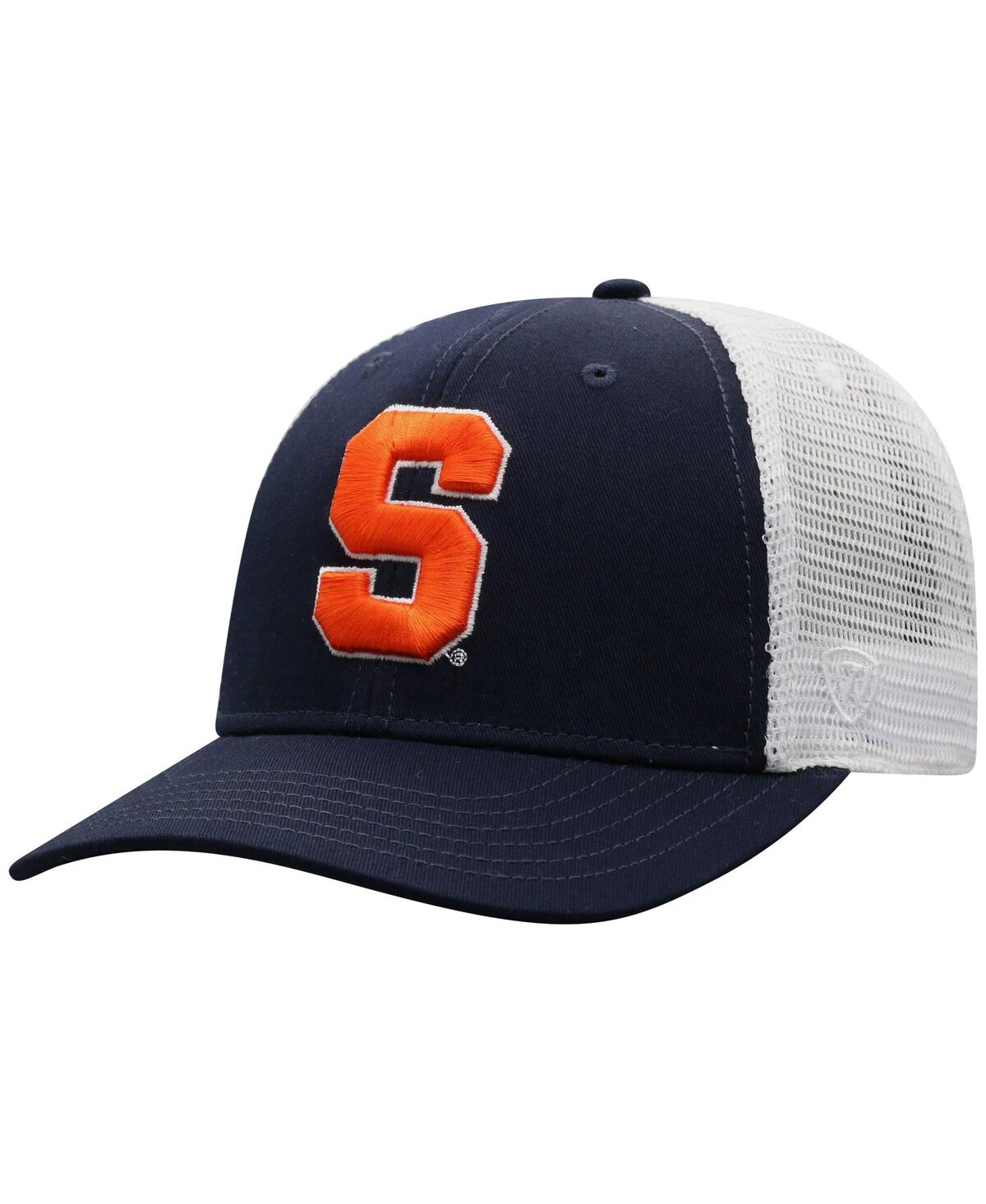 Top Of The World Men's  Navy, White Syracuse Orange Trucker Snapback Hat In Navy,white