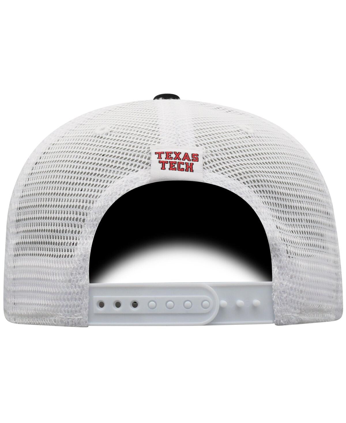 Top Of The World Men's  Black, White Texas Tech Red Raiders Trucker Snapback Hat In Black,white