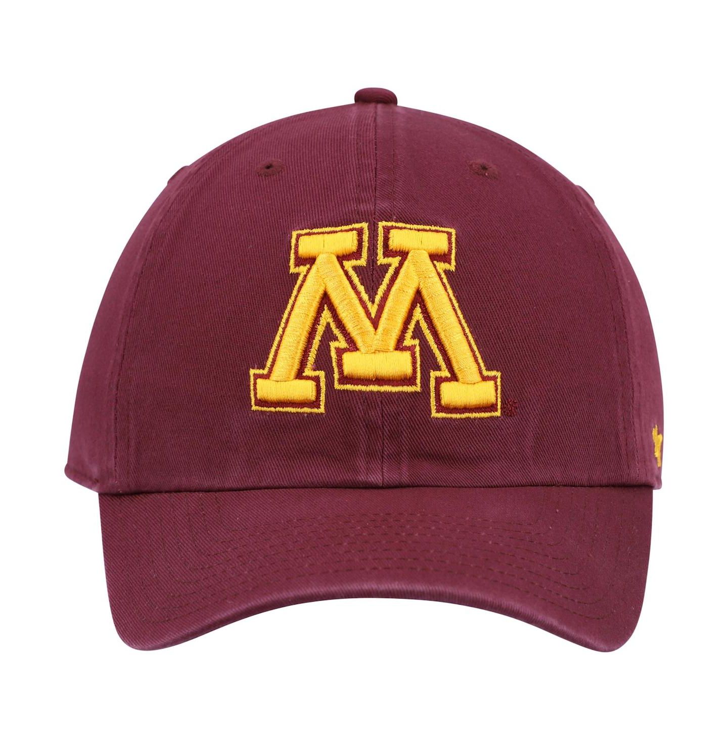 Мужская кепка '47 Brand Maroon Minnesota Golden Gophers Wordmark Clean Up Adjustable Hat — фото 3