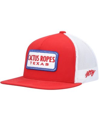 Big Boys Hooey Red, White Cactus Ropes Trucker Snapback Hat - Macy's
