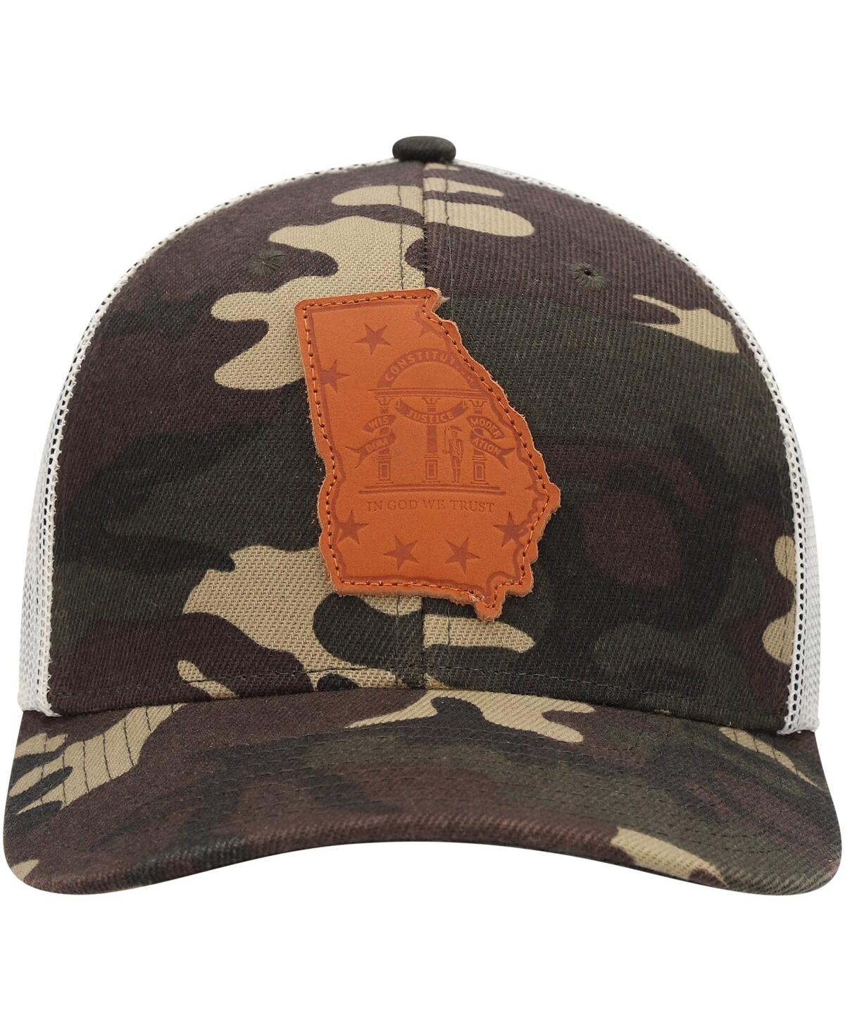 Men's Local CrownsGeorgia Icon Woodland State Patch Trucker Snapback Hat - Camo