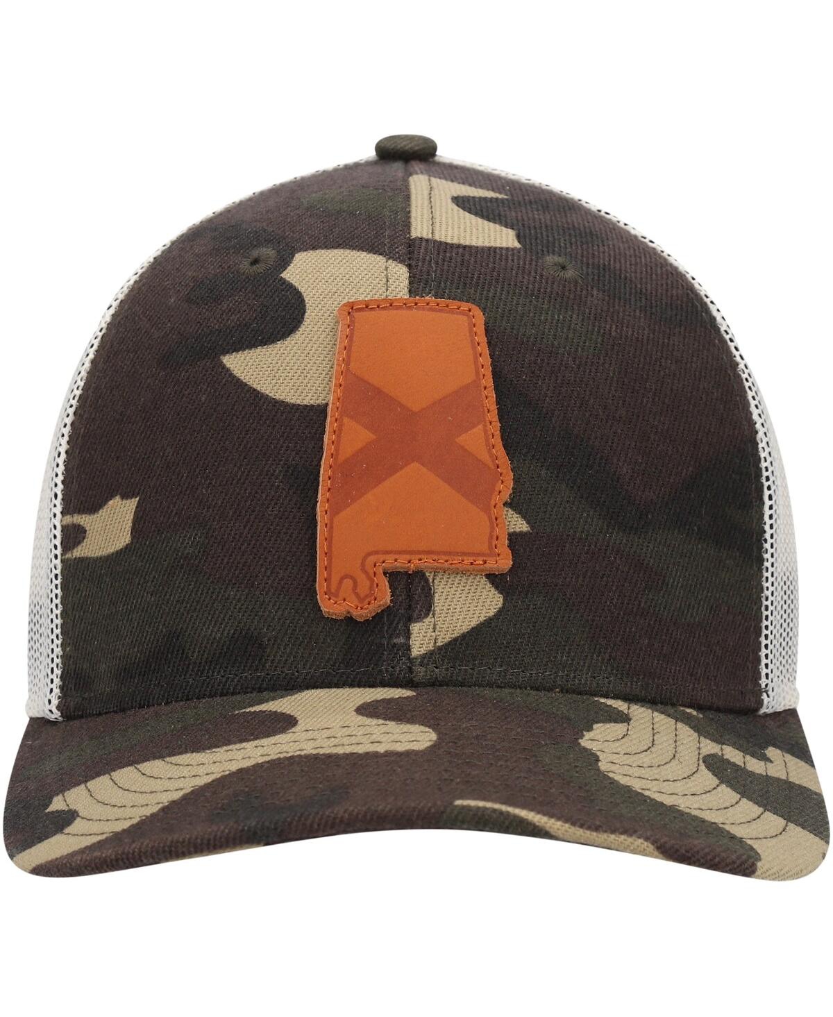 Shop Local Crowns Men's  Camo Alabama Icon Woodland State Patch Trucker Snapback Hat