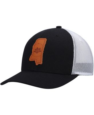 Men's Local Crowns Black Mississippi Leather State Applique Trucker ...