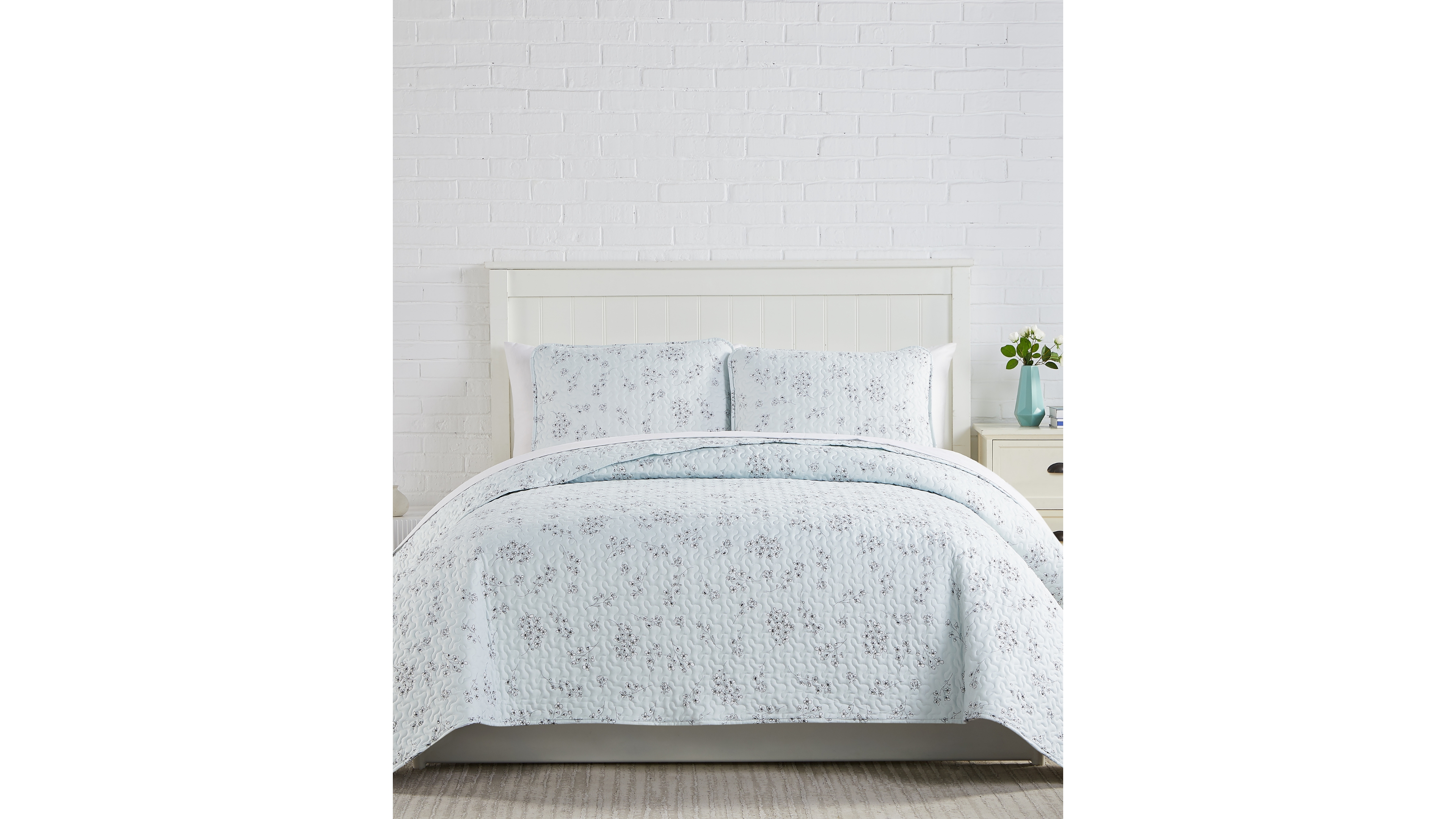 Southshore Fine Linens Sweet Florals Quilt Set 3-Pc. Set, King/California King