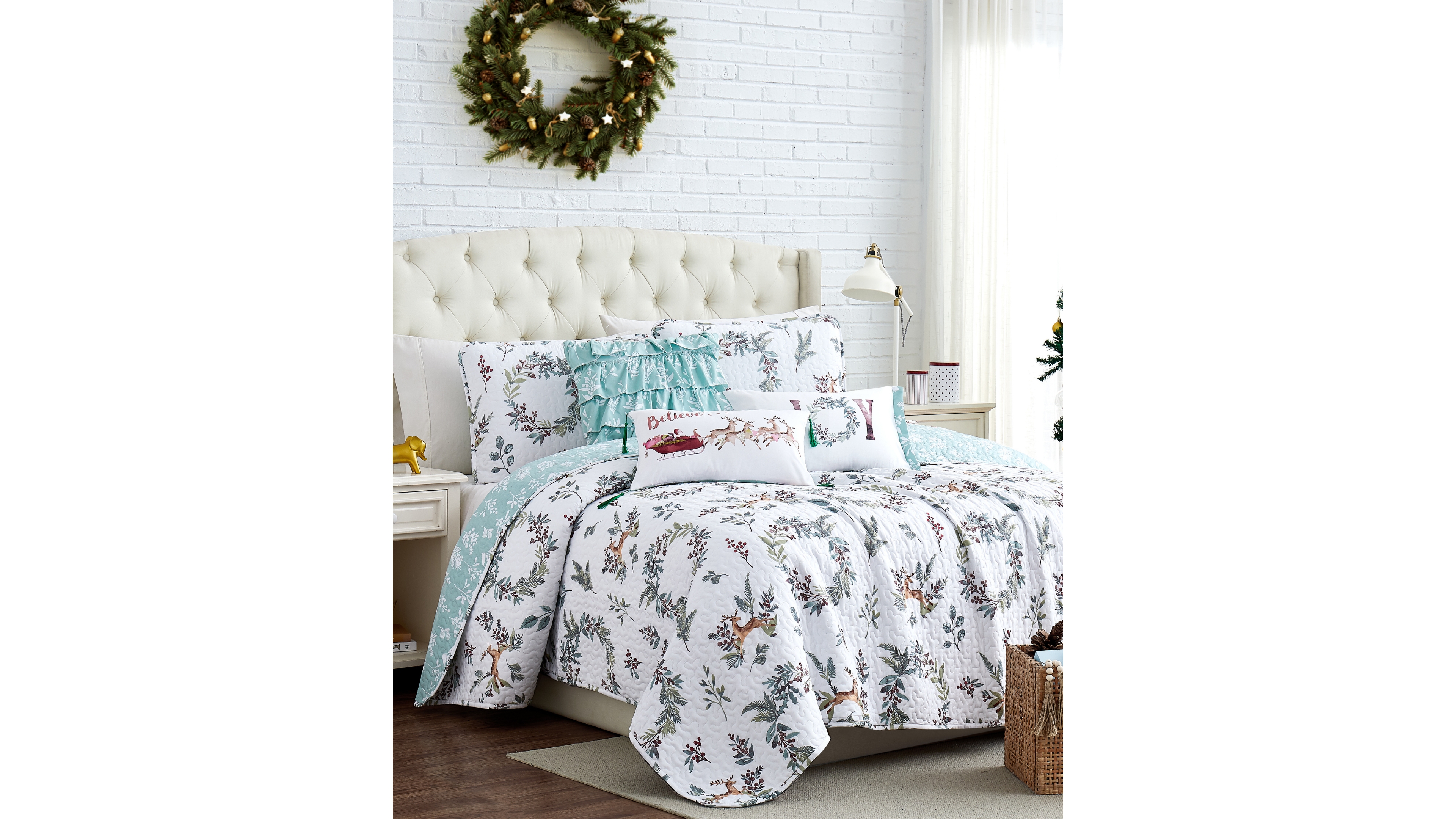 Southshore Fine Linens Happy Holidays Oversized Reversible 6-Pc. Quilt Set, Twin/Twin Xl