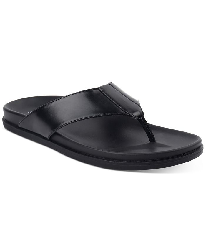 Alfani Men's Faux-Leather Thong Sandals, Created for Macy's - Macy's