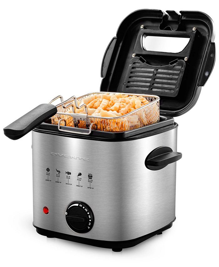 OVENTE 2.11 Qt Silver Electric Deep Fryer with Removable Frying Basket  FDM2201BR - The Home Depot