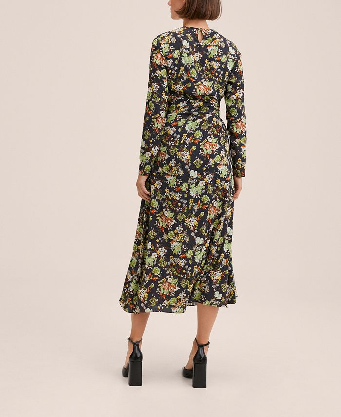 MANGO Women's CutOut Ruched Dress Macy's