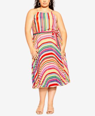 City Chic Trendy Plus Size Halter Rainbow Midi Dress Macy s