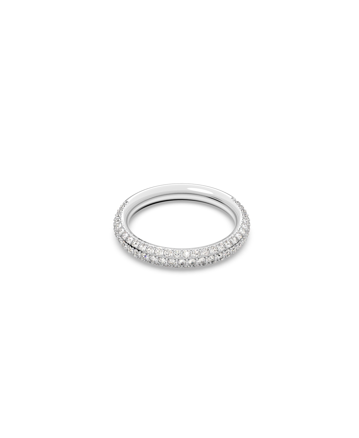 Shop Swarovski Stone Rhodium Plated Ring In Silver