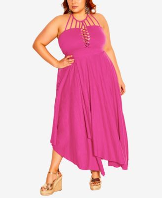 macys plus size pink dresses