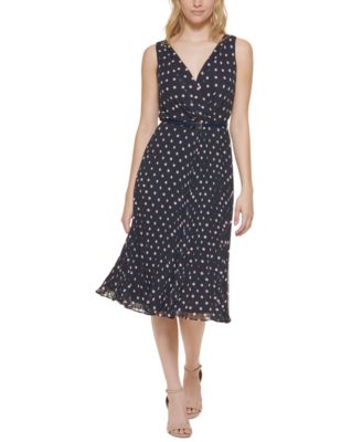 Tommy Hilfiger - Petite Shadow Dot Belted Midi Dress