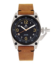  Pascal Black or Camel or Brown or Light Brown Leather Band Watch, 42 or 52mm