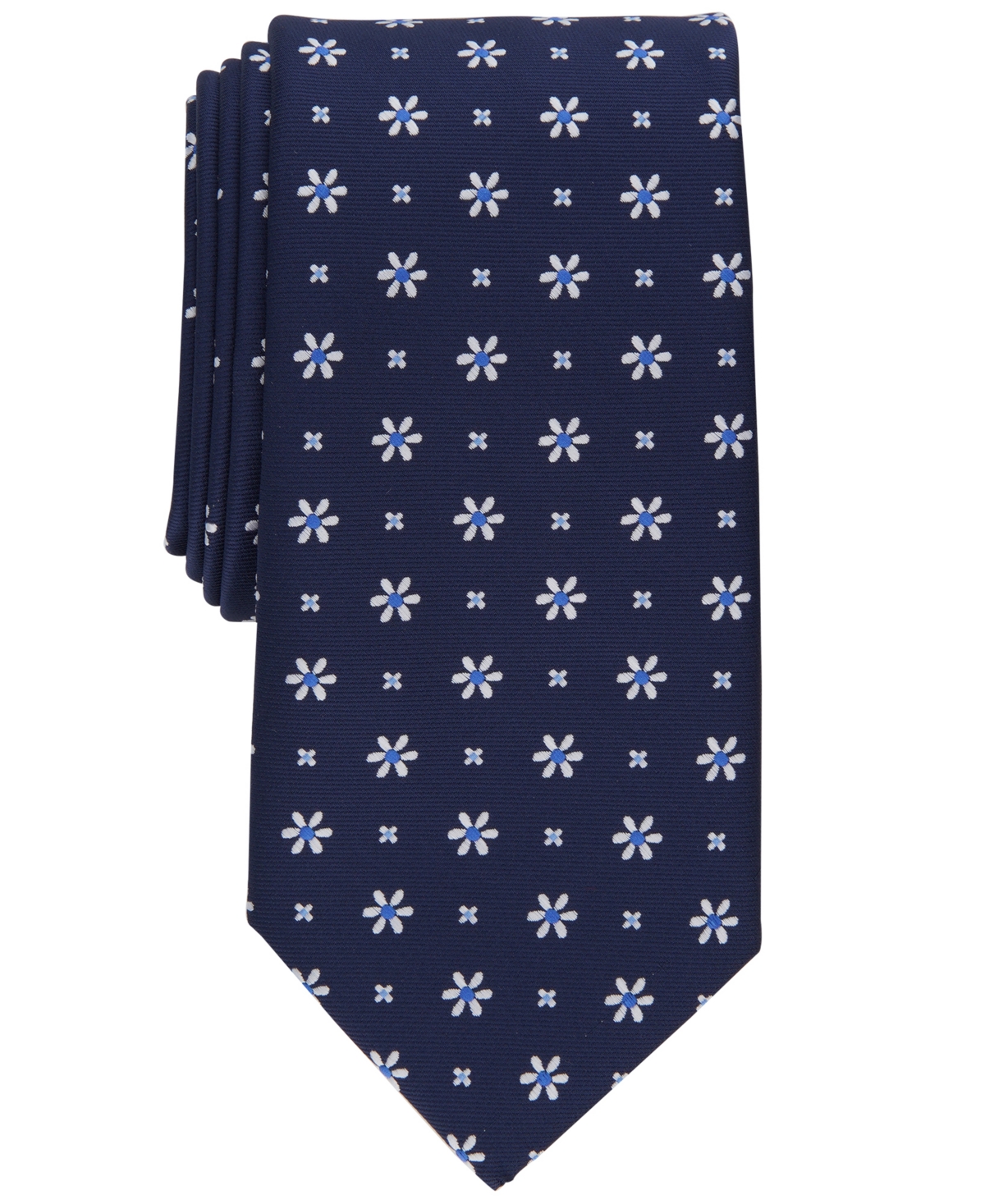 Club Room Men's Classic Floral Neat Tie, Created For Macy's In Navy