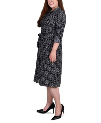 Plus Size Printed Shirt Dress