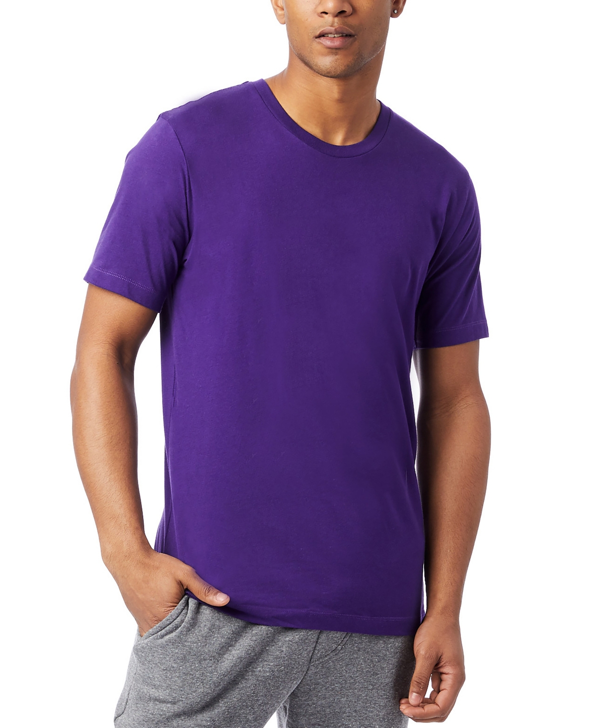 Shop Alternative Apparel Men's Short Sleeves Go-to T-shirt In Deep Violet