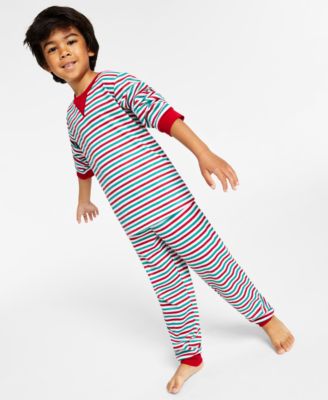 Photo 1 of FAMILY PAJAMAS Matching Kid's Thermal Waffle Holiday Stripe Pajama Set, 2T-3T