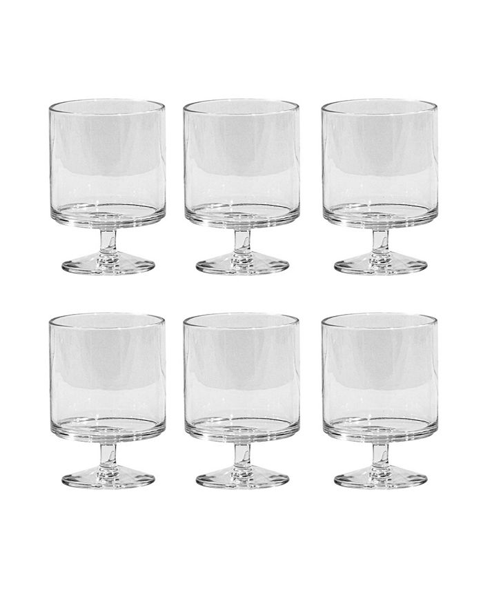 Abode Homewares Stacking Wine Premium Acrylic Goblet Glasses, Set of 6 - 9.30 oz