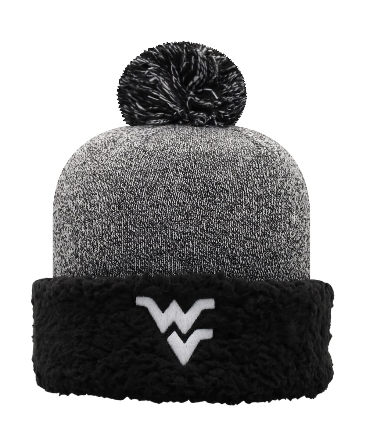 Women's Top of The World Black West Virginia Mountaineers Snug Cuffed Knit Hat with Pom - Black