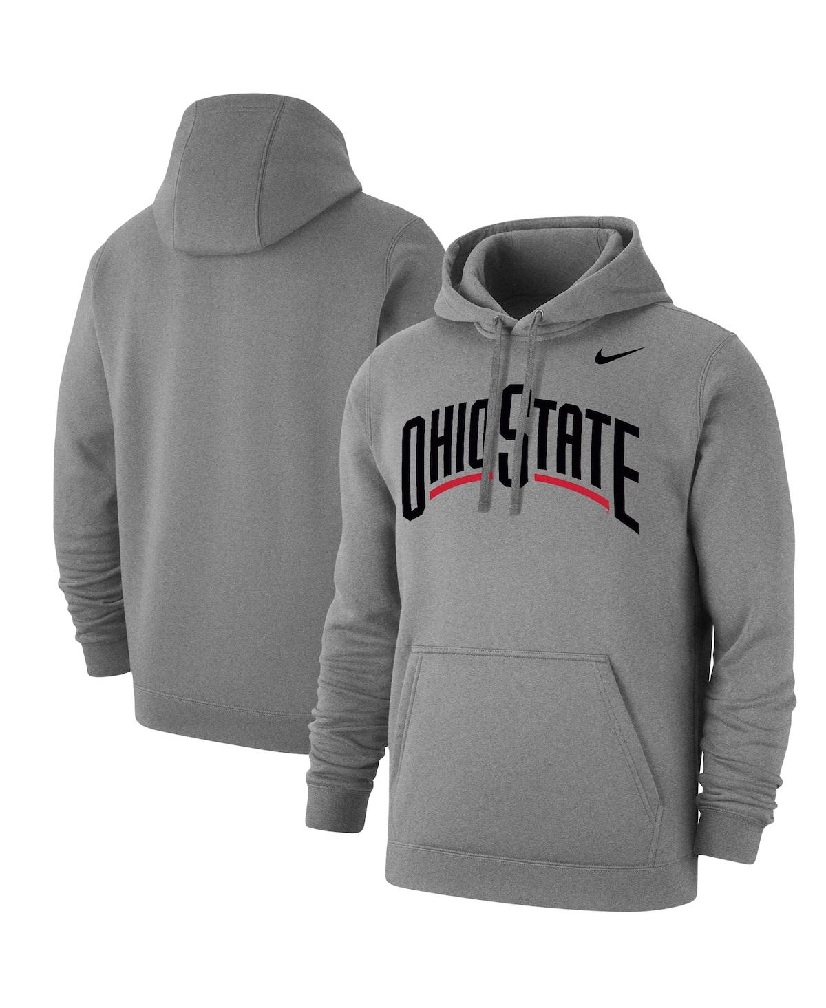 Men's Nike Heathered Gray Ohio State Buckeyes Logo Pullover Hoodie