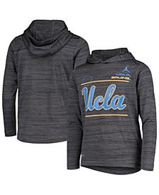Youth Boys Brand Black UCLA Bruins 2021 Sideline Velocity Performance Long Sleeve Hoodie T-shirt