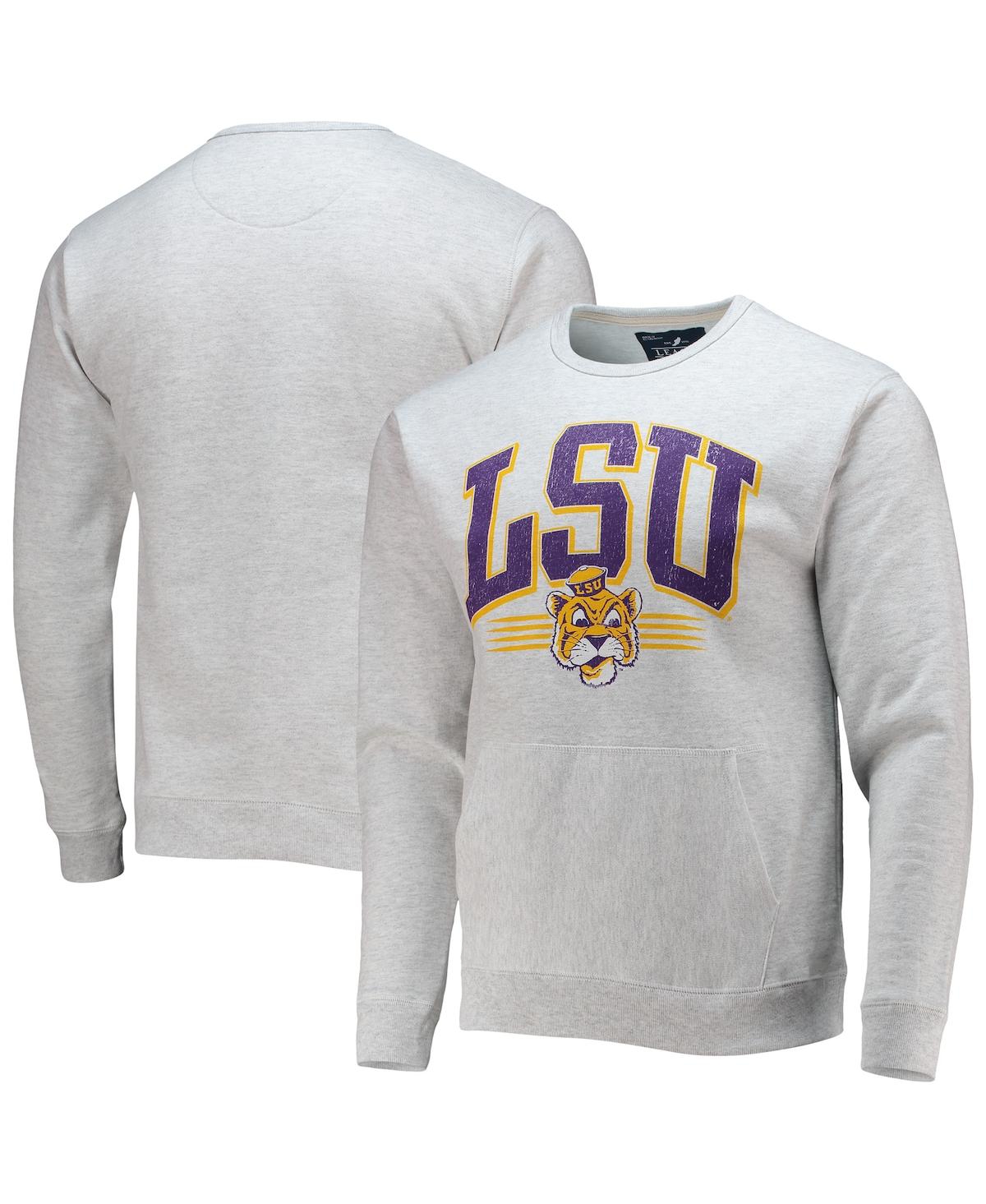 League Collegiate Wear Men's  Heathered Gray Lsu Tigers Upperclassman Pocket Pullover Sweatshirt