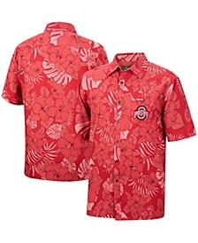 Men's Scarlet Ohio State Buckeyes The Dude Camp Button-Up Shirt