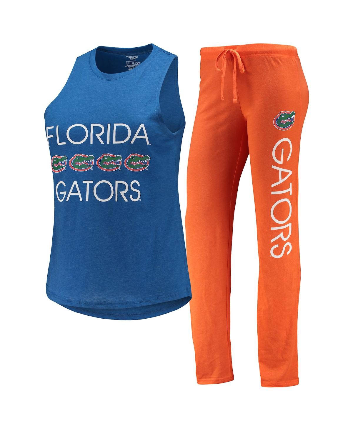 Shop Concepts Sport Women's  Orange, Royal Florida Gators Tank Top And Pants Sleep Set In Orange,royal