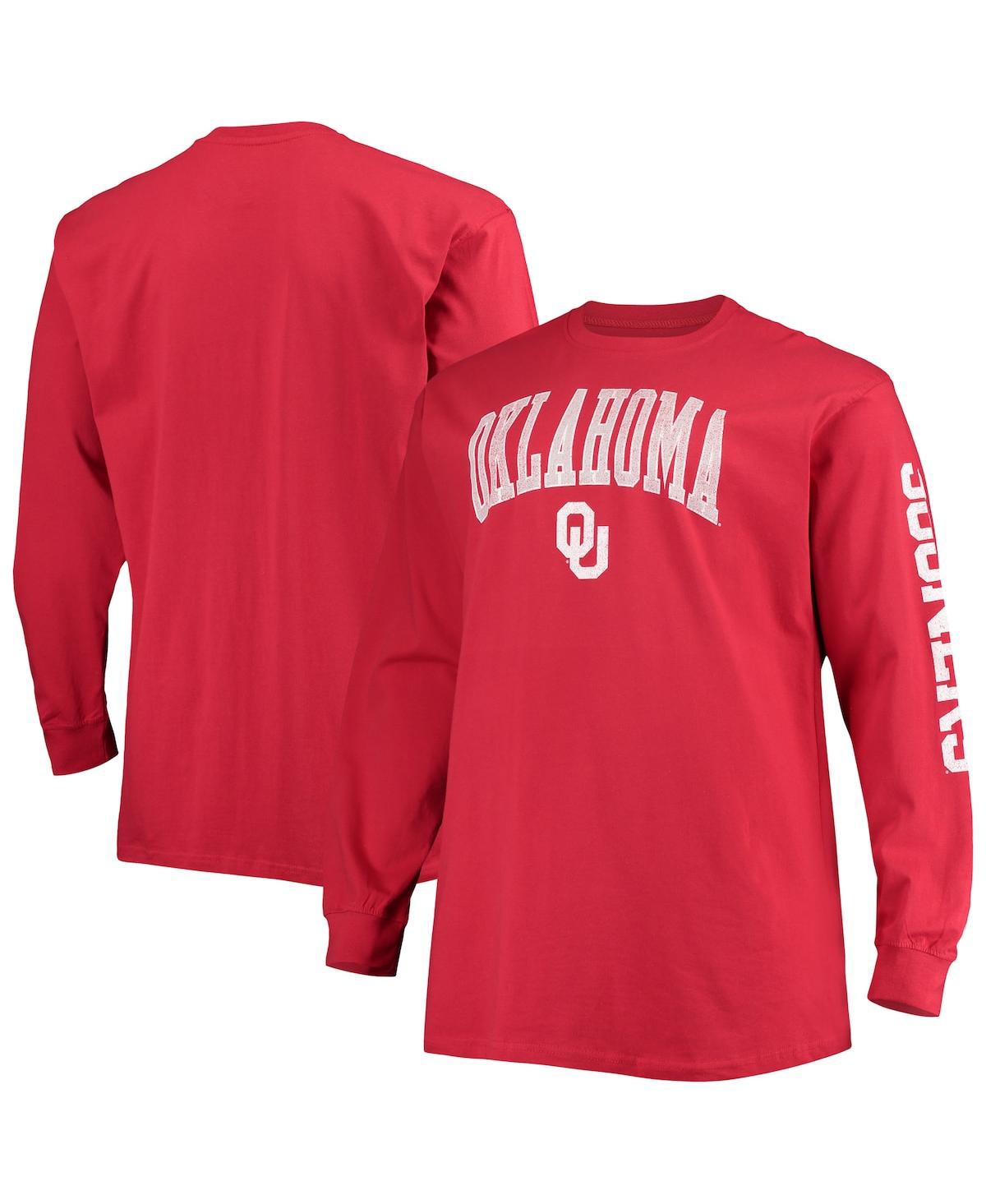 Champion Men's  Crimson Oklahoma Sooners Big And Tall 2-hit Long Sleeve T-shirt